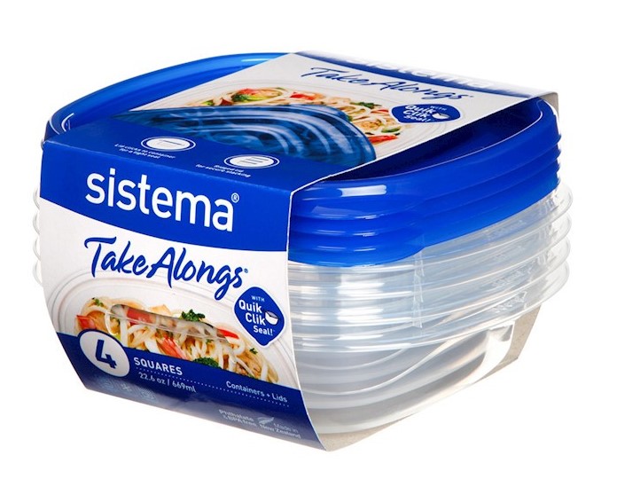 SISTEMA TAKE ALONG 4 PCS SQUARE 669ML