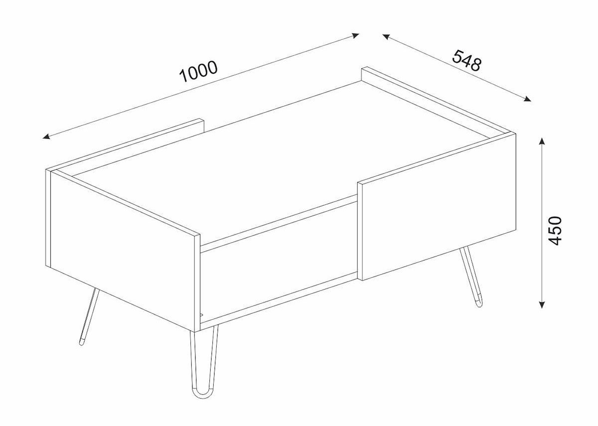 ARTELIBRE 14410191 SERIFOS ΤΡΑΠΕΖΑΚΙ ΣΑΛΟΝΙΟΥ 100X55X45CM ΦΥΣΙΚΟ/ΜΑΥΡΟ