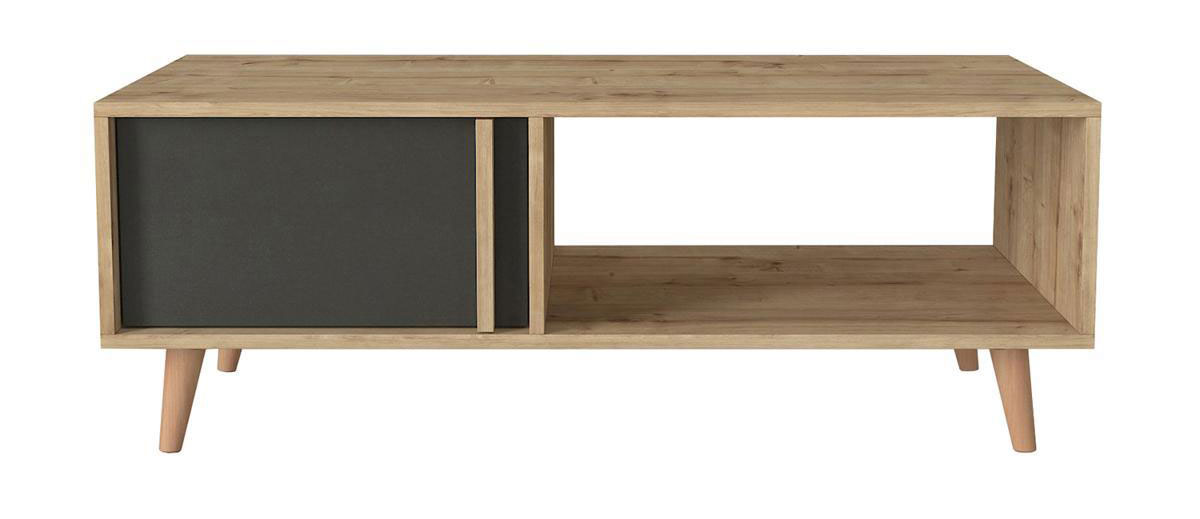 ARTELIBRE 14410186 ANDROS COFFEE TABLE 120X60X45CM NATURAL/CHARCOAL