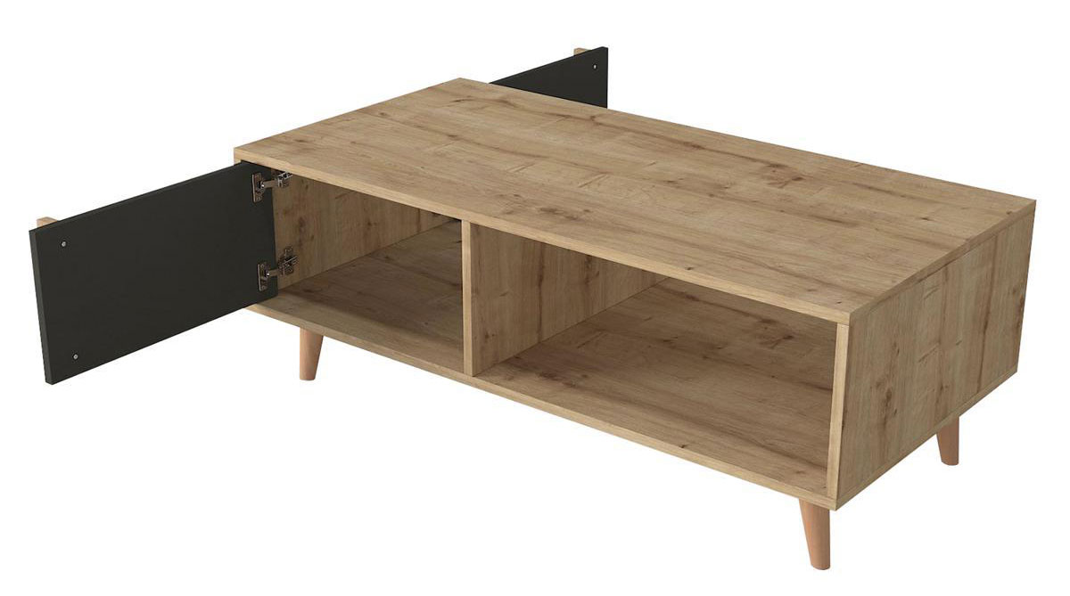 ARTELIBRE 14410186 ANDROS COFFEE TABLE 120X60X45CM NATURAL/CHARCOAL