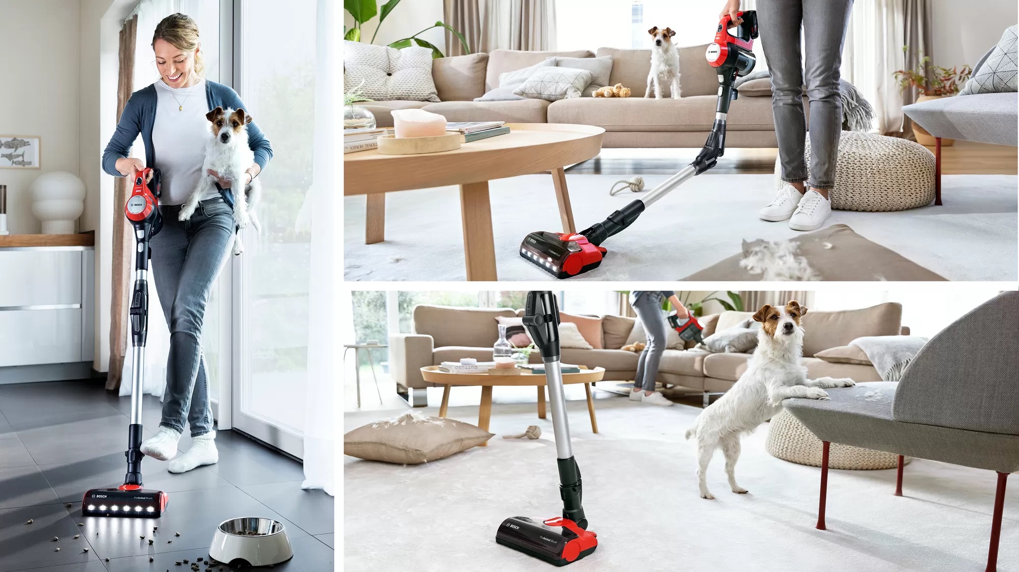 BOSCH BBS711ANM RECHARGABLE VACUUM STICK UNLIMITED 7 PROANIMAL 18V RED