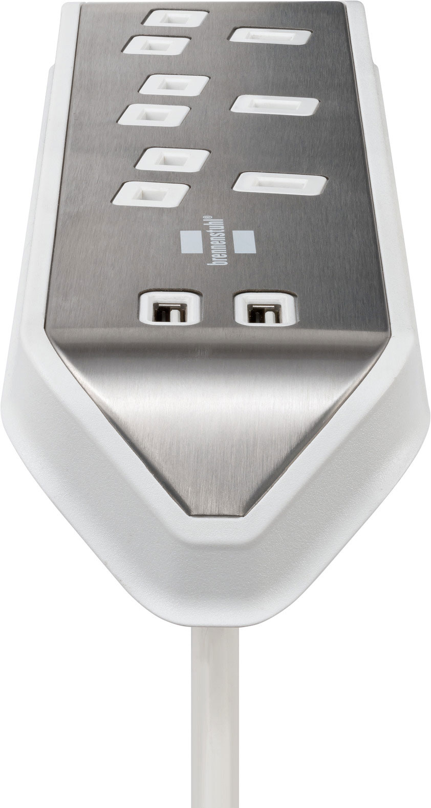 BRENNENSTUHL CORNER EXTENSION LEAD 3 WAY-2 USB WHITE