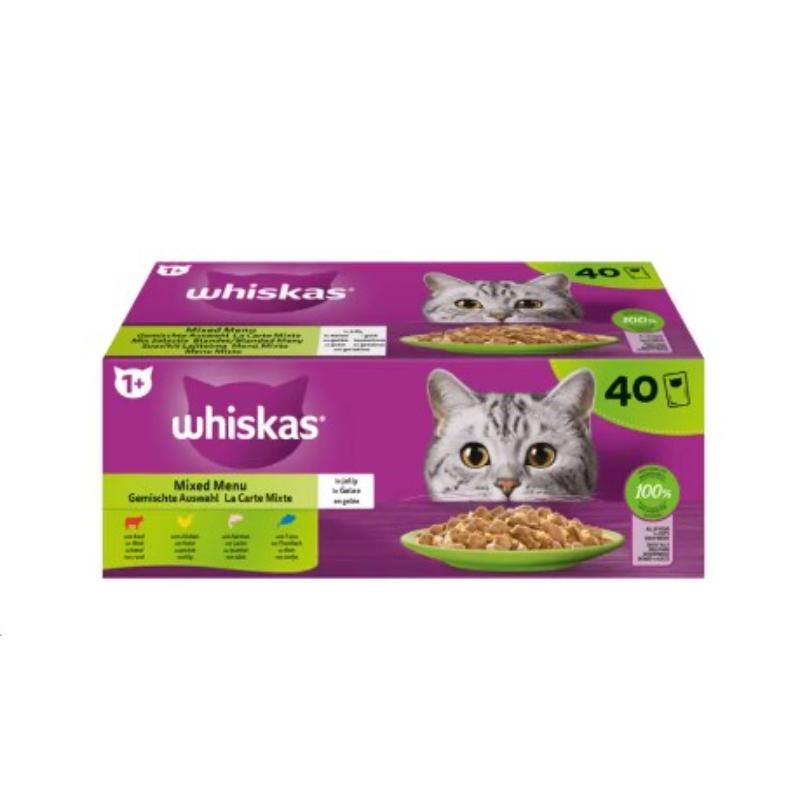 WHISKAS ΣΑΚΟΥΛΑΚΙ ΥΓΡΗ ΤΡΟΦΗ ΓΙΑ ΓΑΤΕΣ ΜΕ ΓΕΥΣΗ ΚΡΕΑΣ ΚΑΙ ΨΑΡΙ 40Χ85ΓΡ