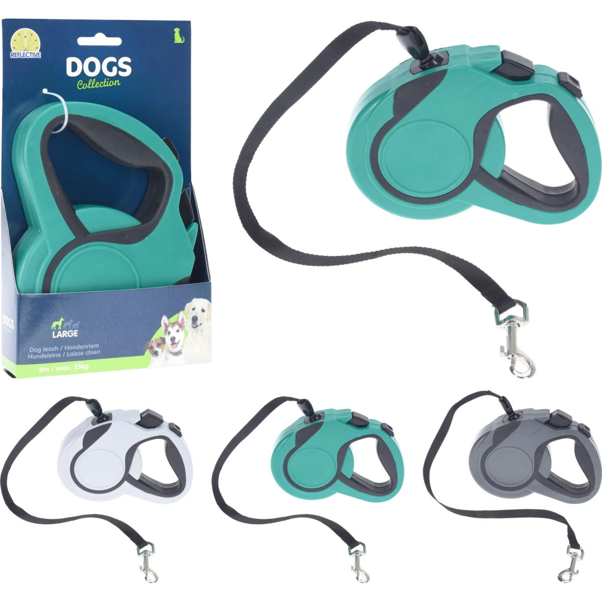 DOG LEASH WITH ROPE 3 ASSORTED DESIGNS