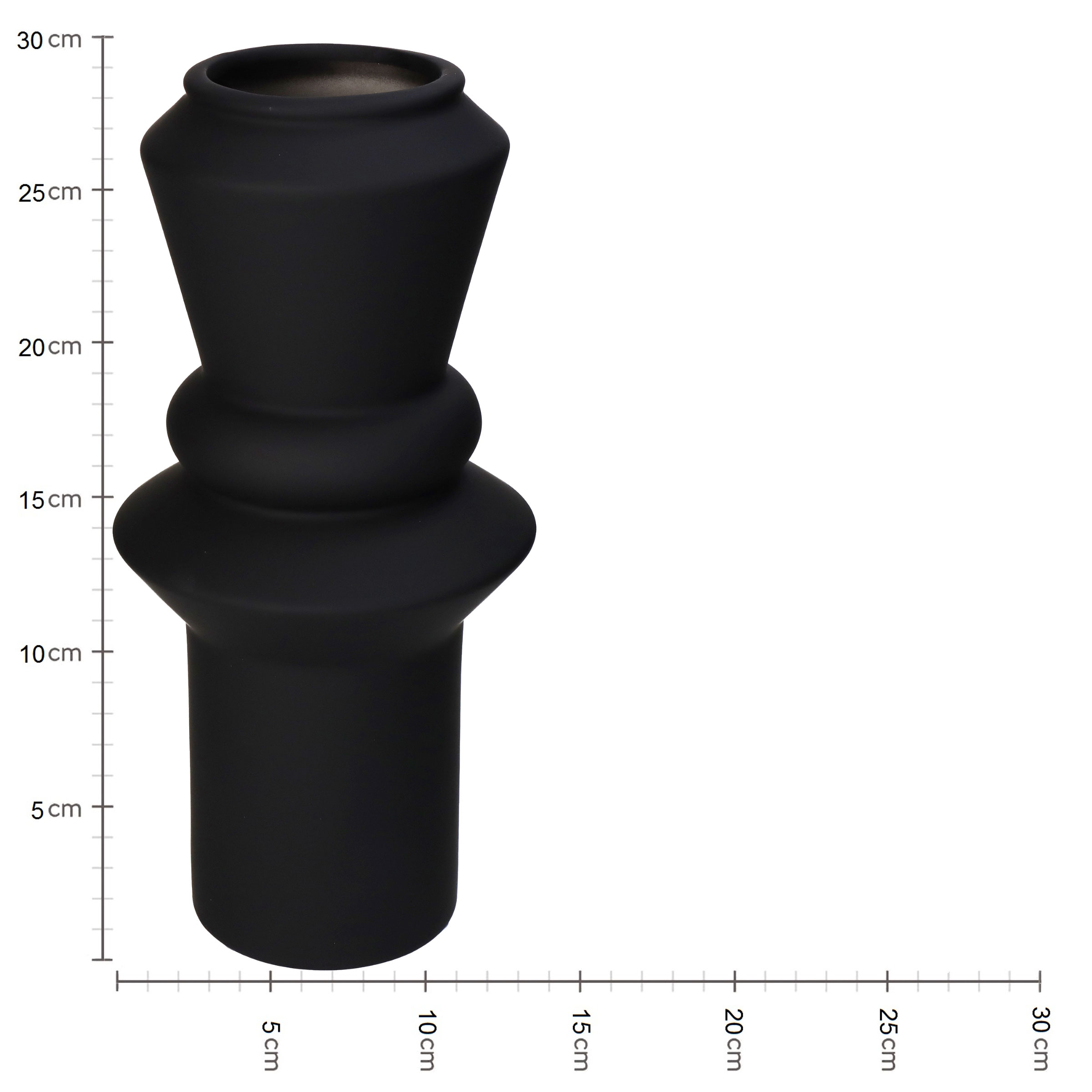 KERSTEN VASE DOLOMITE BLACK Ø13XH30CM