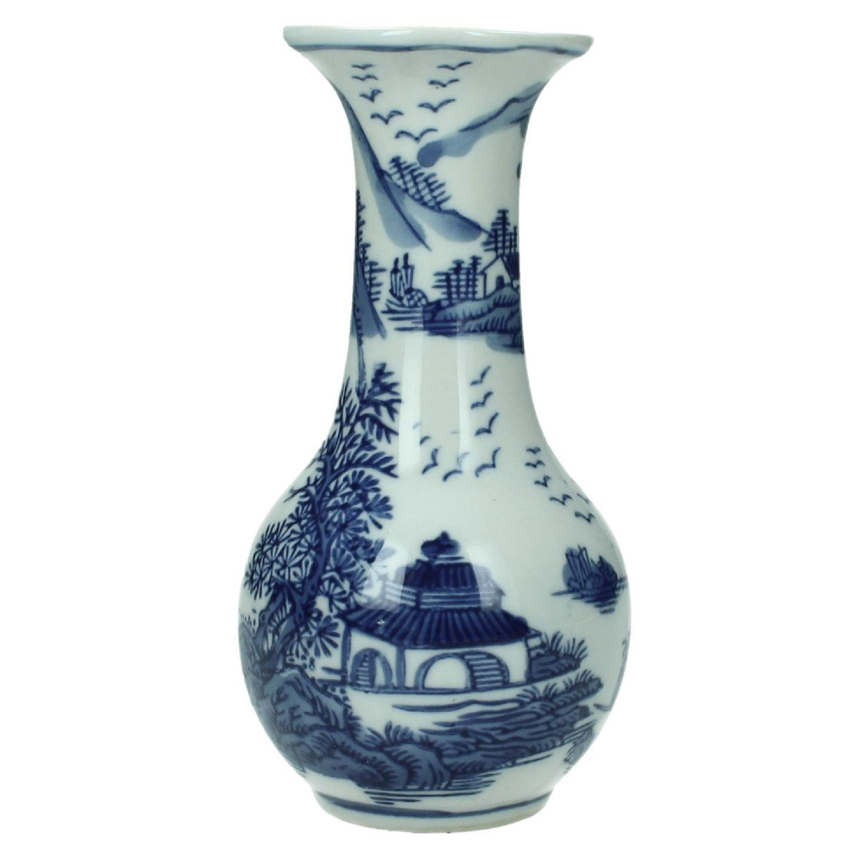 KERSTEN VASE PORCELAIN BLUE/WHITE 7.5X7.5CM