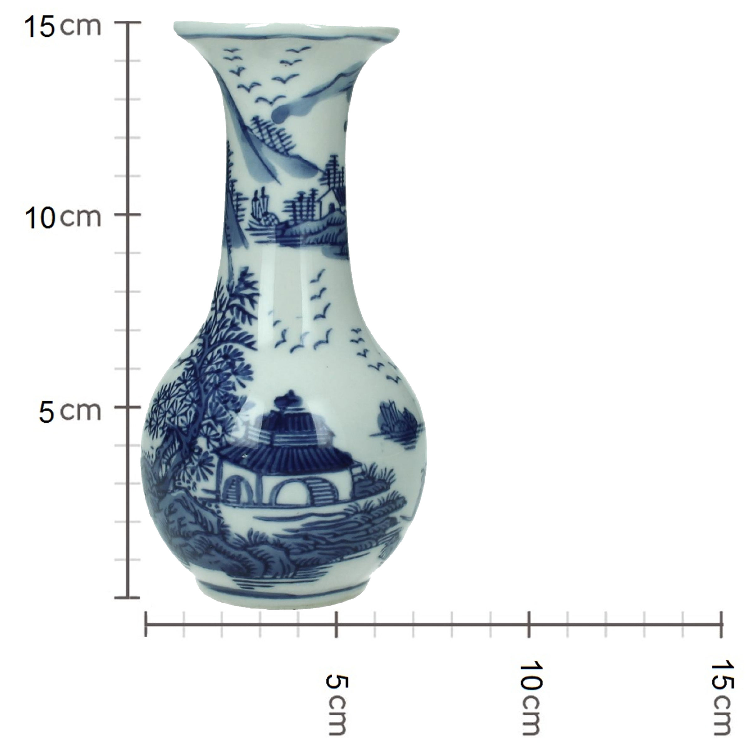 KERSTEN VASE PORCELAIN BLUE/WHITE 7.5X7.5CM