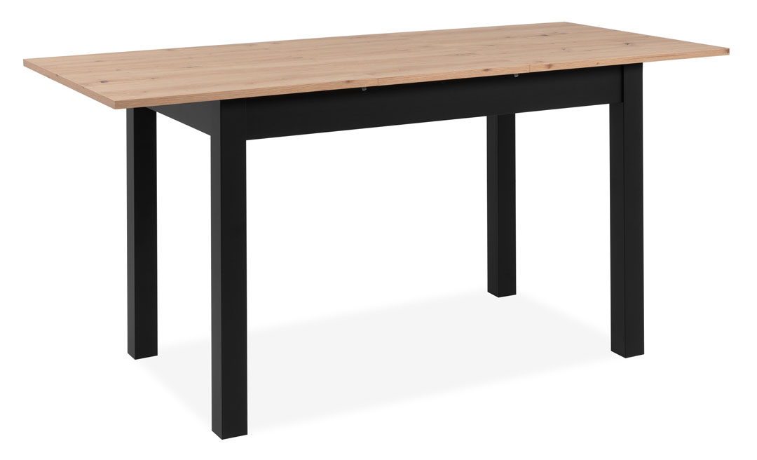 FINORI COBURG EXTENDABLE TABLE BLACK/OAK 120-160CM