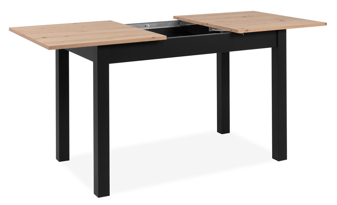 FINORI COBURG EXTENDABLE TABLE BLACK/OAK 120-160CM