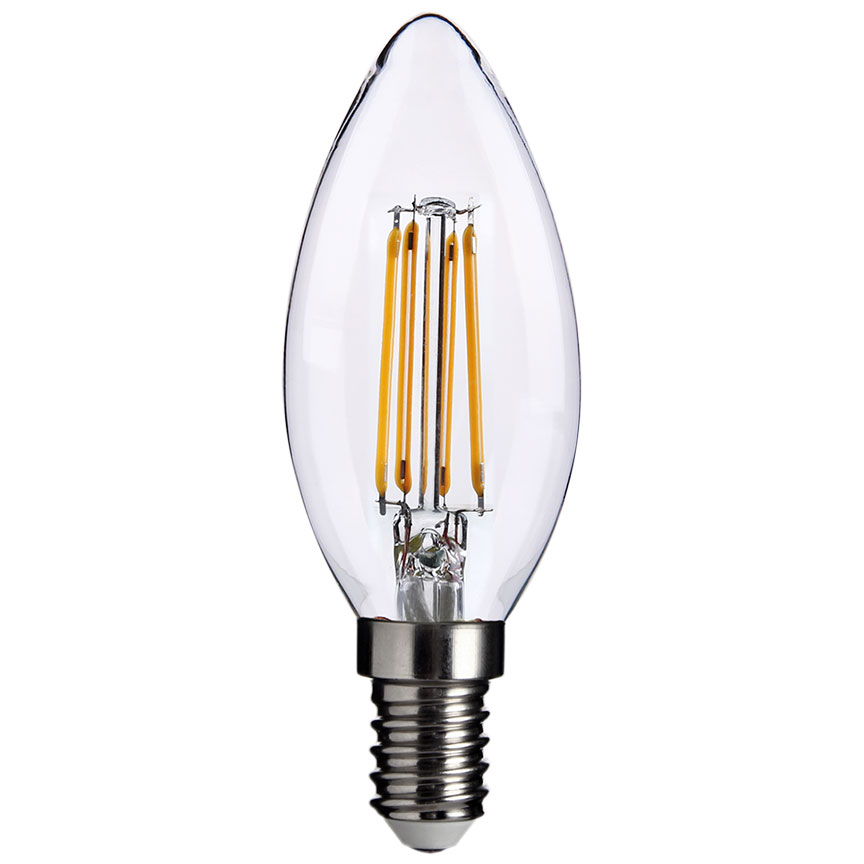 SUNLIGHT 'FILAMENT' LED 4.2W C35 LAMP E14 470LM 2700K CLEAR DIMMABLE