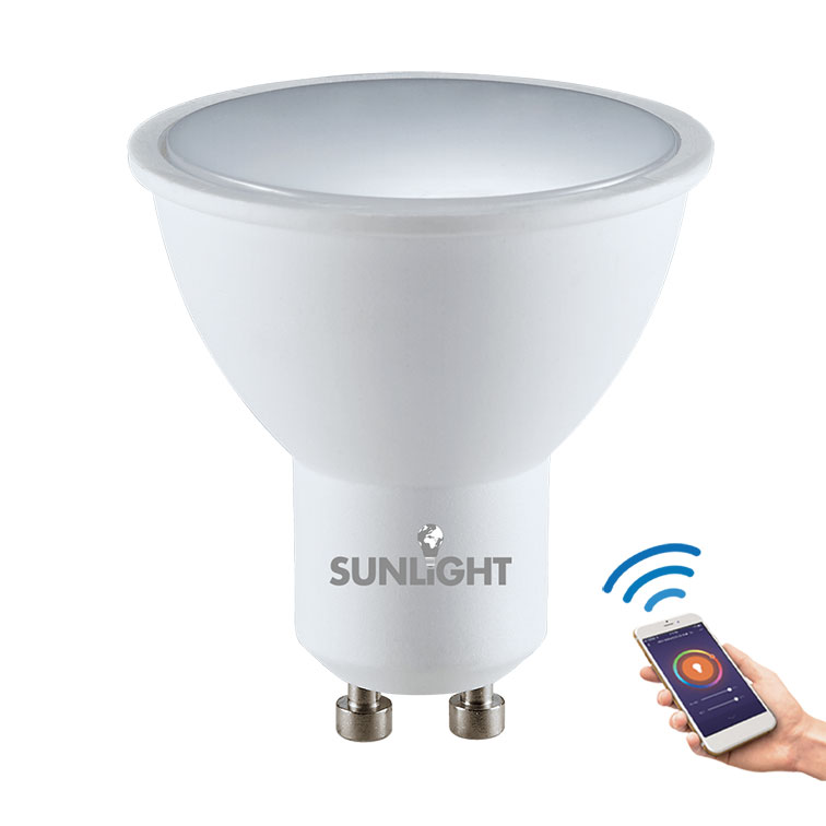 SUNLIGHT LED 4.8W ΕΞΥΠΝΟΣ ΛΑΜΠΤΗΡΑΣ GU10 380LM RGB+CCT WIFI TUYA APP