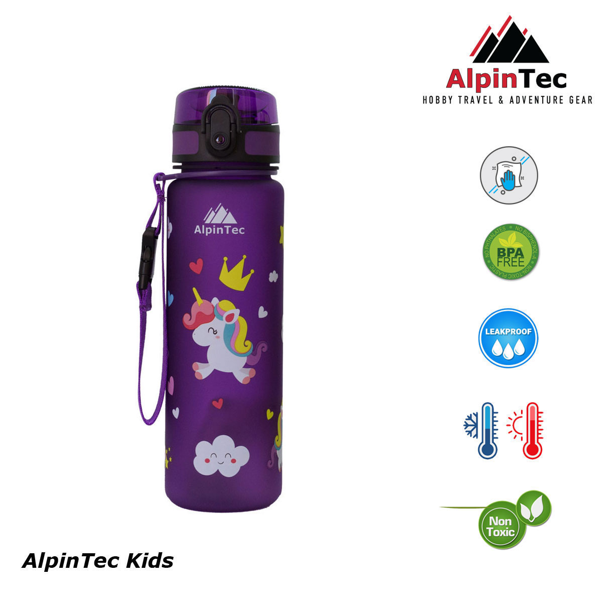 ALPIN TEC KIDS BOTTLE UNICORN PURPLE 500ML