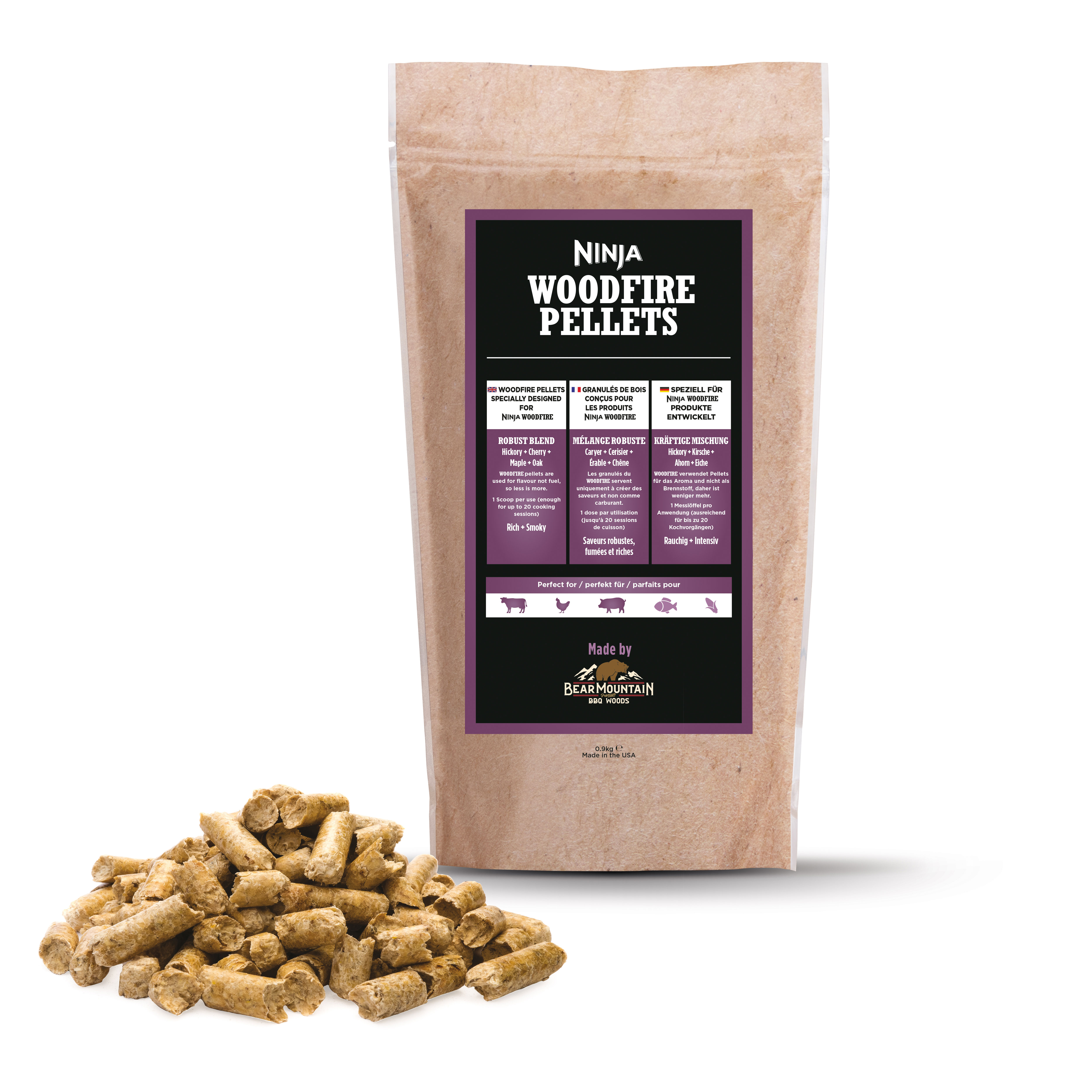 NINJA WOODFIRE PELLETS ΜΕΙΓΜΑ ΓΙΑ ΟΛΕΣ ΤΙΣ ΧΡΗΣΕΙΣ 900GR