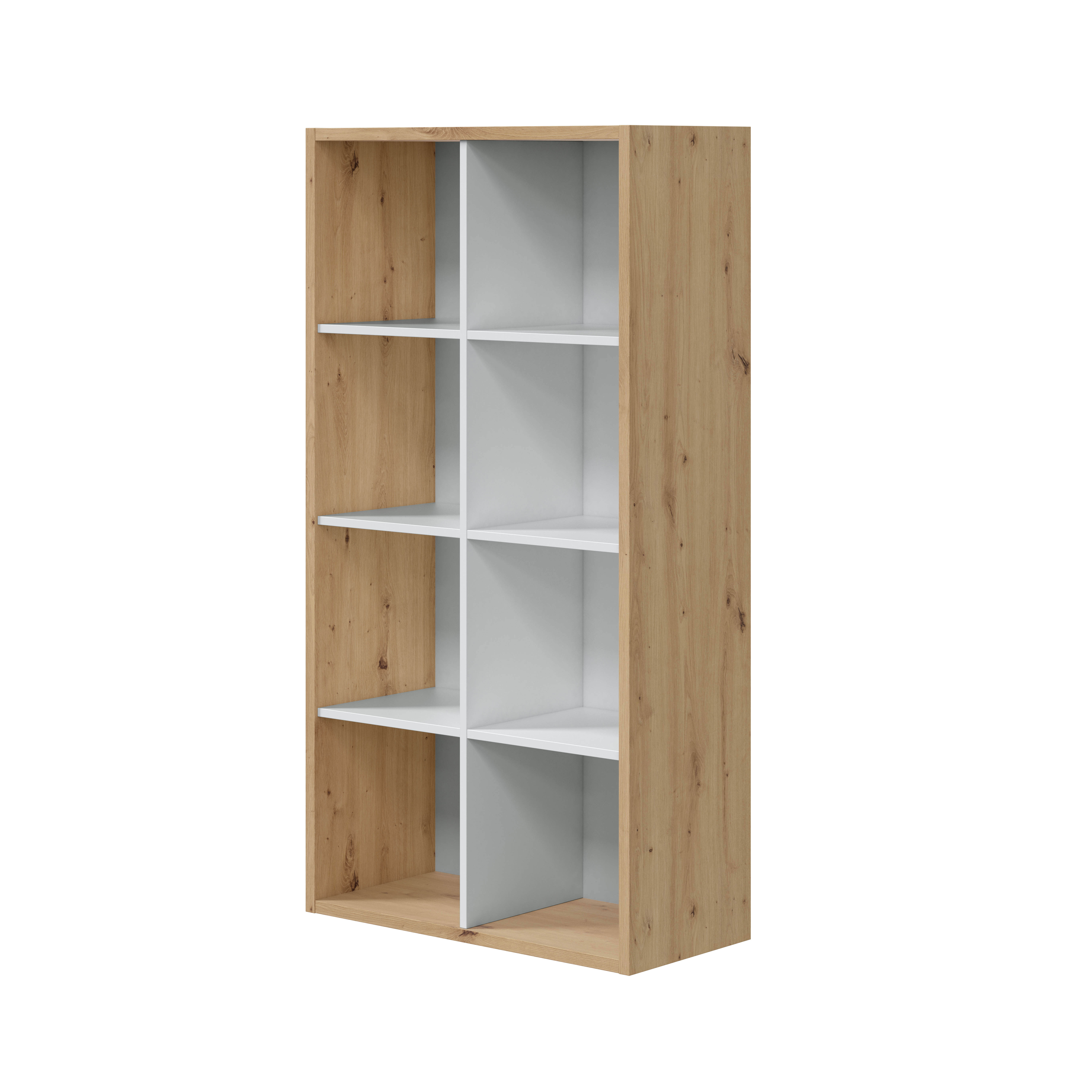 FORES NOA BOOKCASE 137X71.5X33CM OAK/WHITE