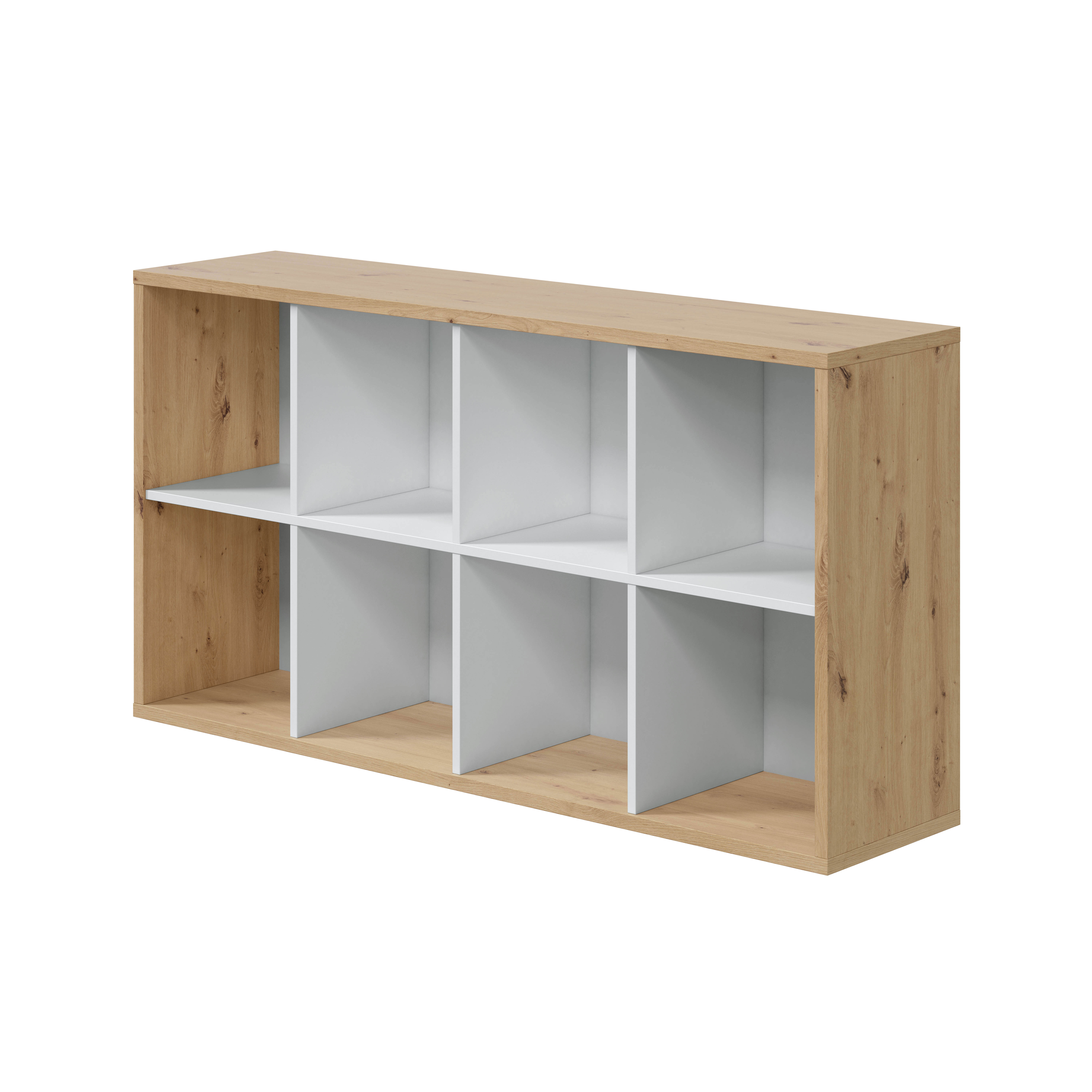 FORES NOA BOOKCASE 137X71.5X33CM OAK/WHITE