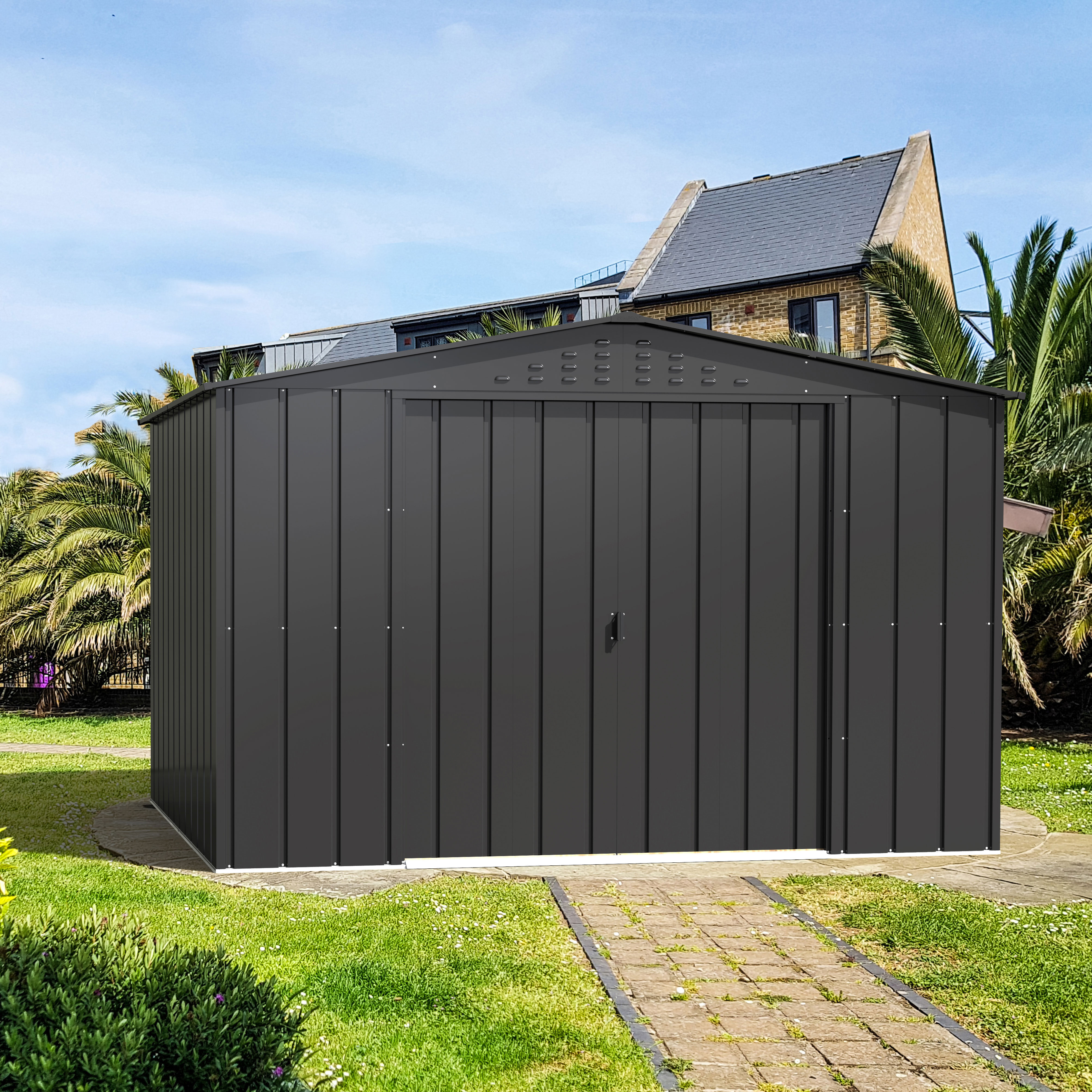 DURAMAX METAL TOP SHED 10X8FT ANTHRACITE