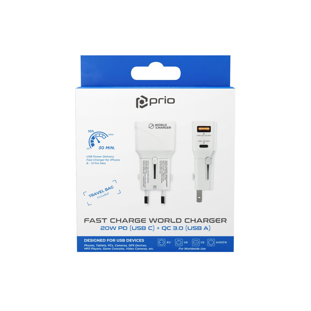 PRIO UNIVERSAL ADAPTOR FAST CHARGER - 20W