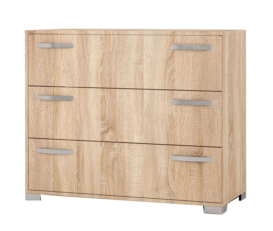 CHEST 3 DRAWERS 90X40X72CM SONOMA OAK