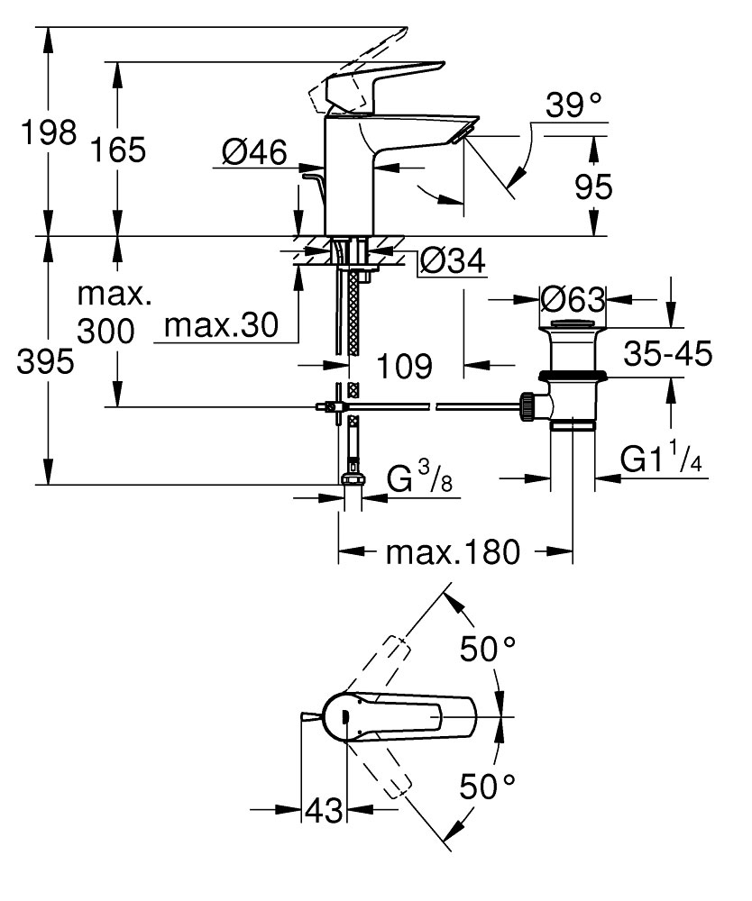 GROHE OHM START BASIN MIXER 1/2 S-SIZE 