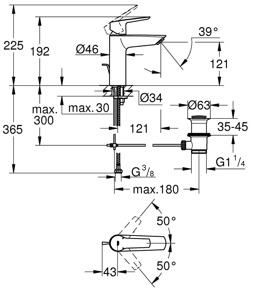 GROHE START SINGLE-LEVER BASIN MIXER M-SIZE