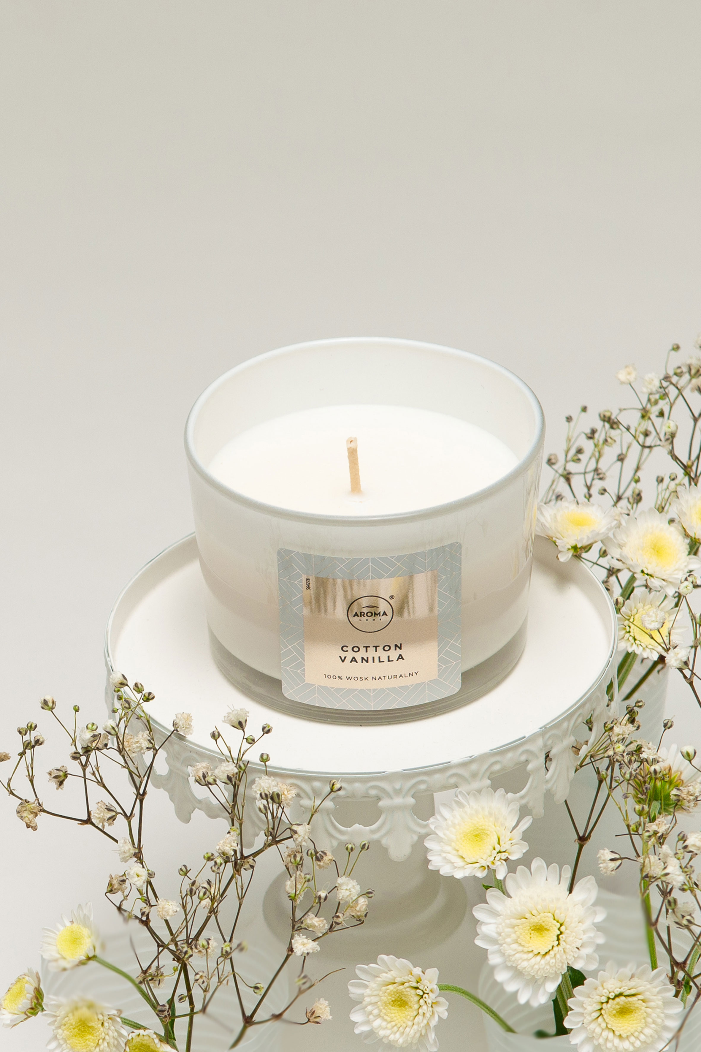 AROMA ELEGANCE CANDLE COTTON VANILLA 115GR