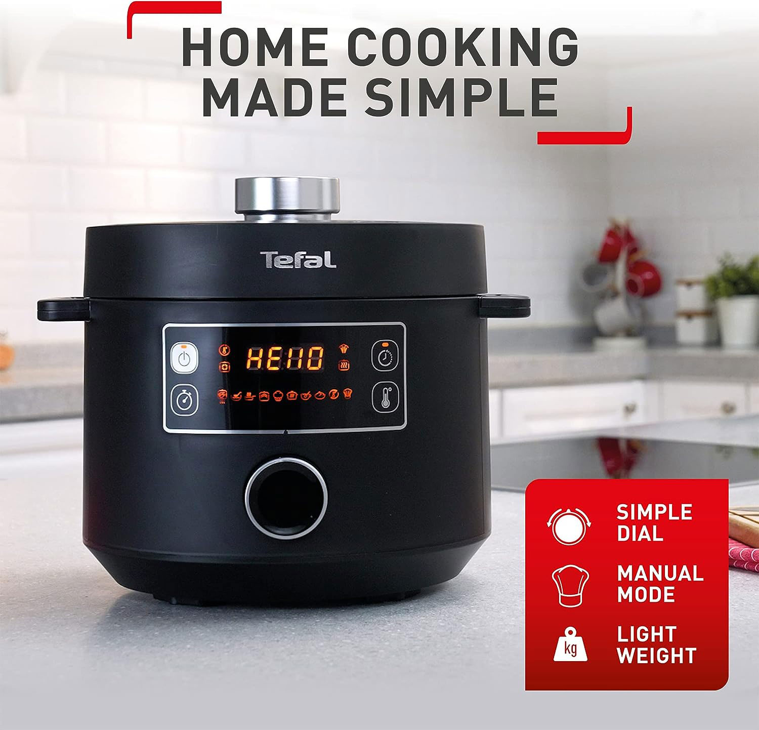 TEFAL CY7548 TURBO CUISINE PRESSURE COOKER 4.8L 4 PERSONS 10 PROGRAMS 1000W