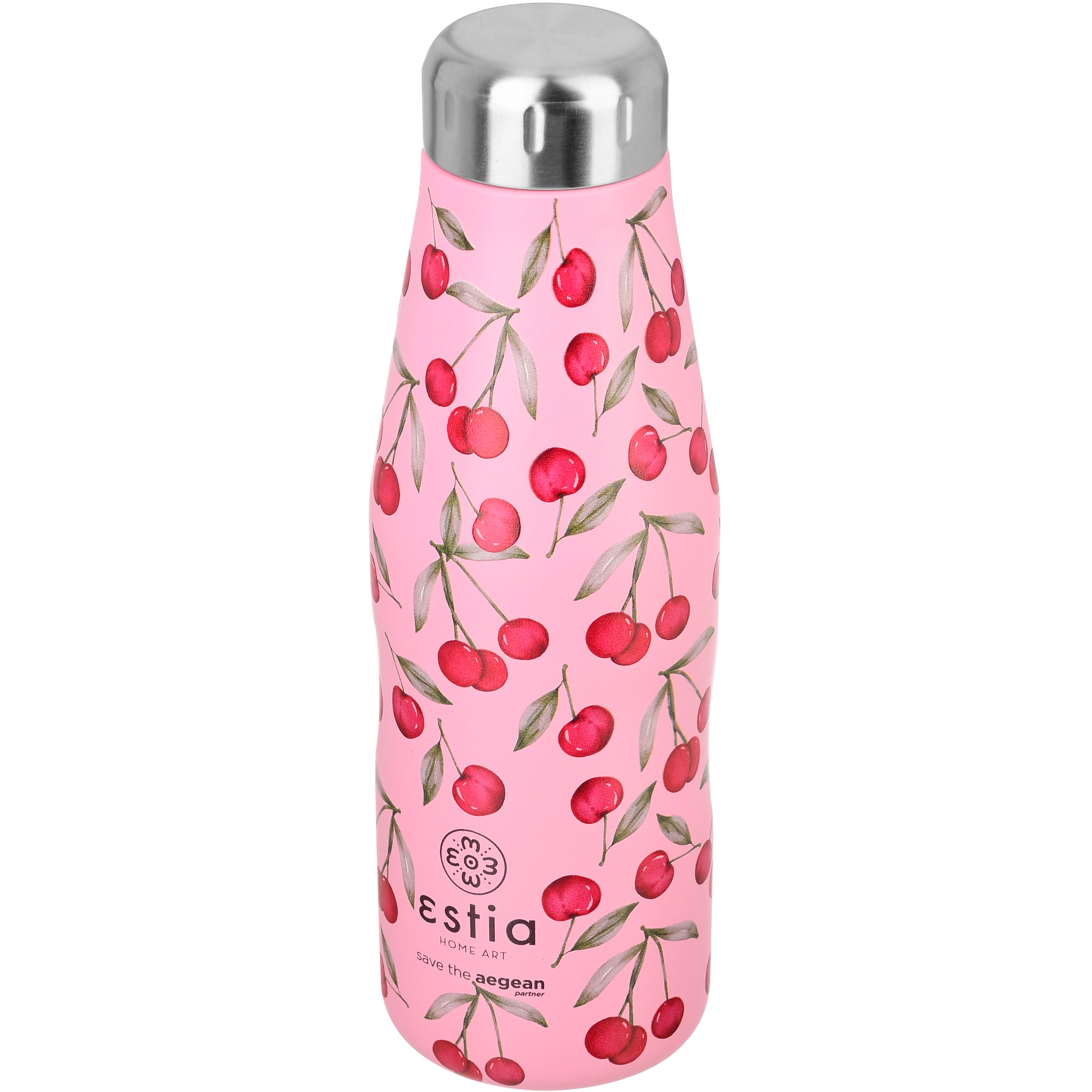 ESTIA 01-16647 TRAVEL FLASK SAVE THE AEGEAN 500ML CHERRY ROSE