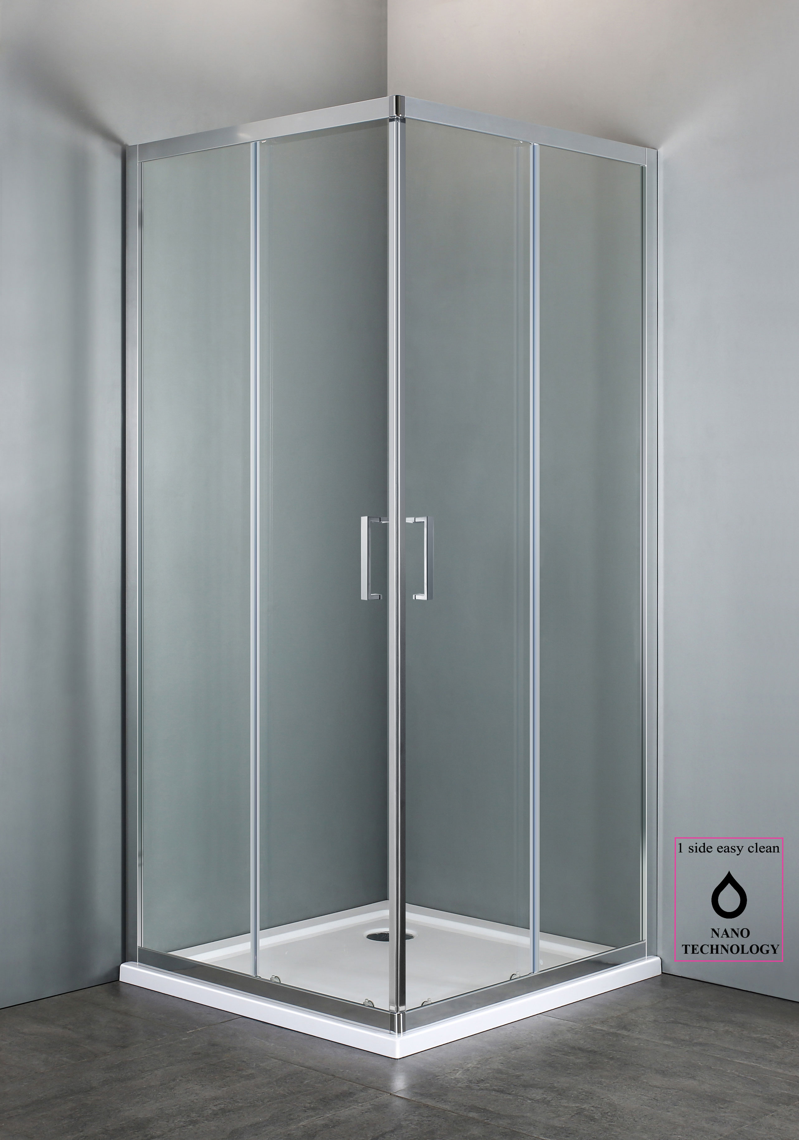 PREVE CORNER 6MM SHOWER CUBICLES CLEAR GLASS 90X90X185CM