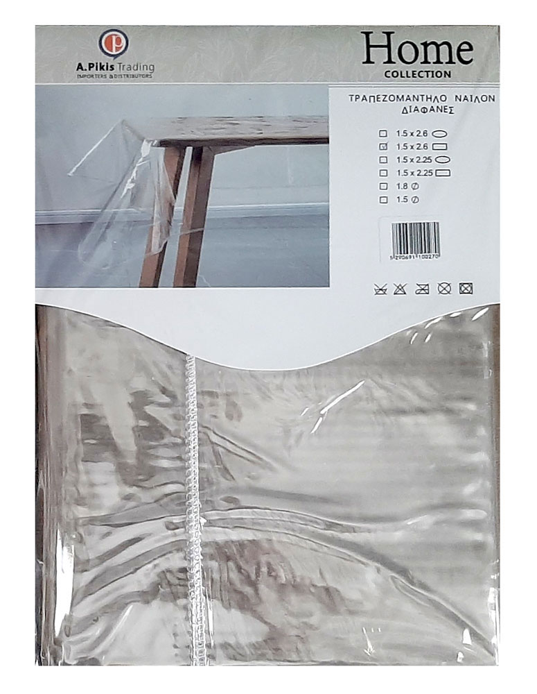 TABLECLOTH CLEAR 150X260CM OBLONG