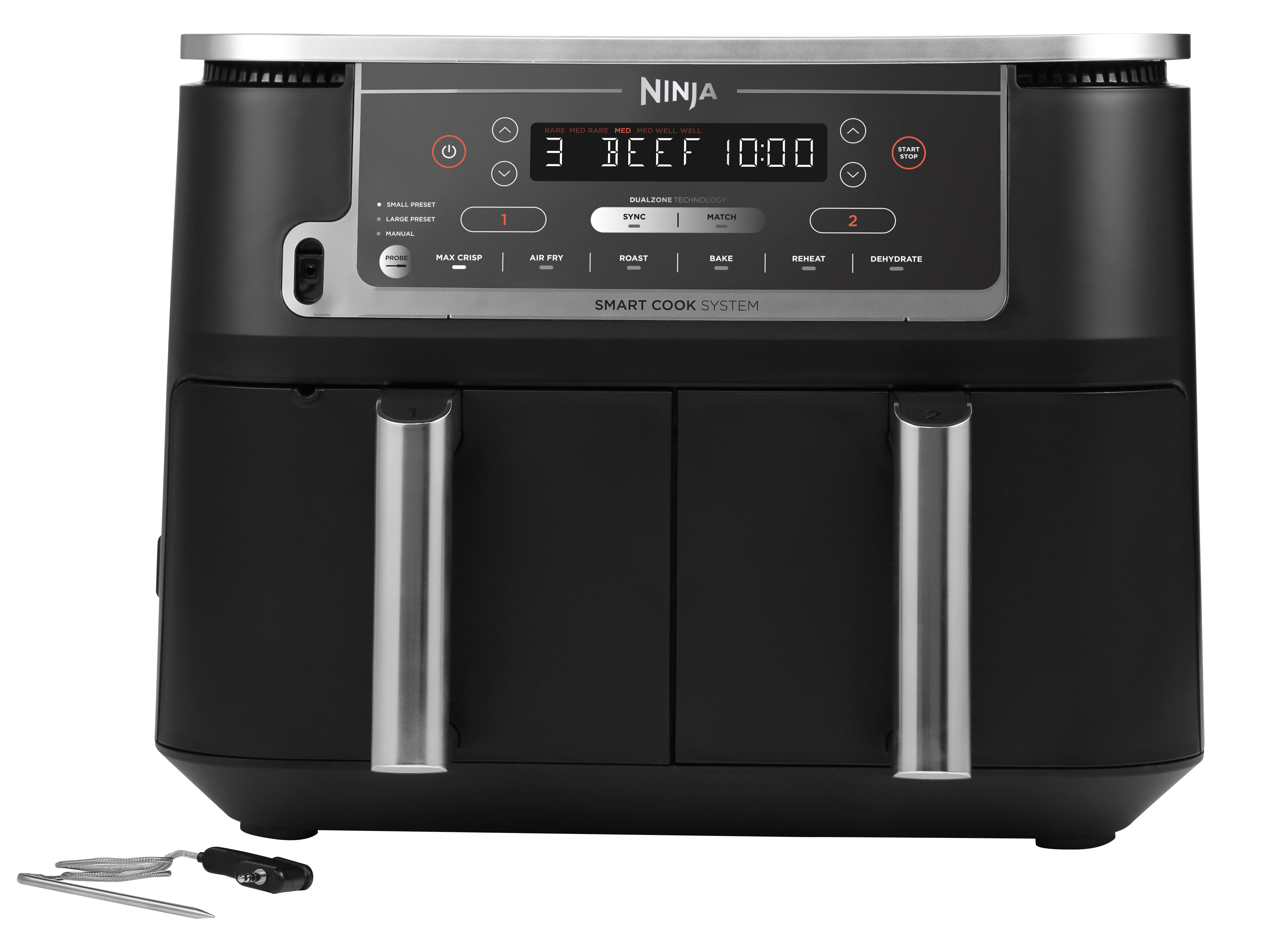 NINJA AF451EU FOODI MAX DUAL ZONE AIR FRYER WITH PROBE