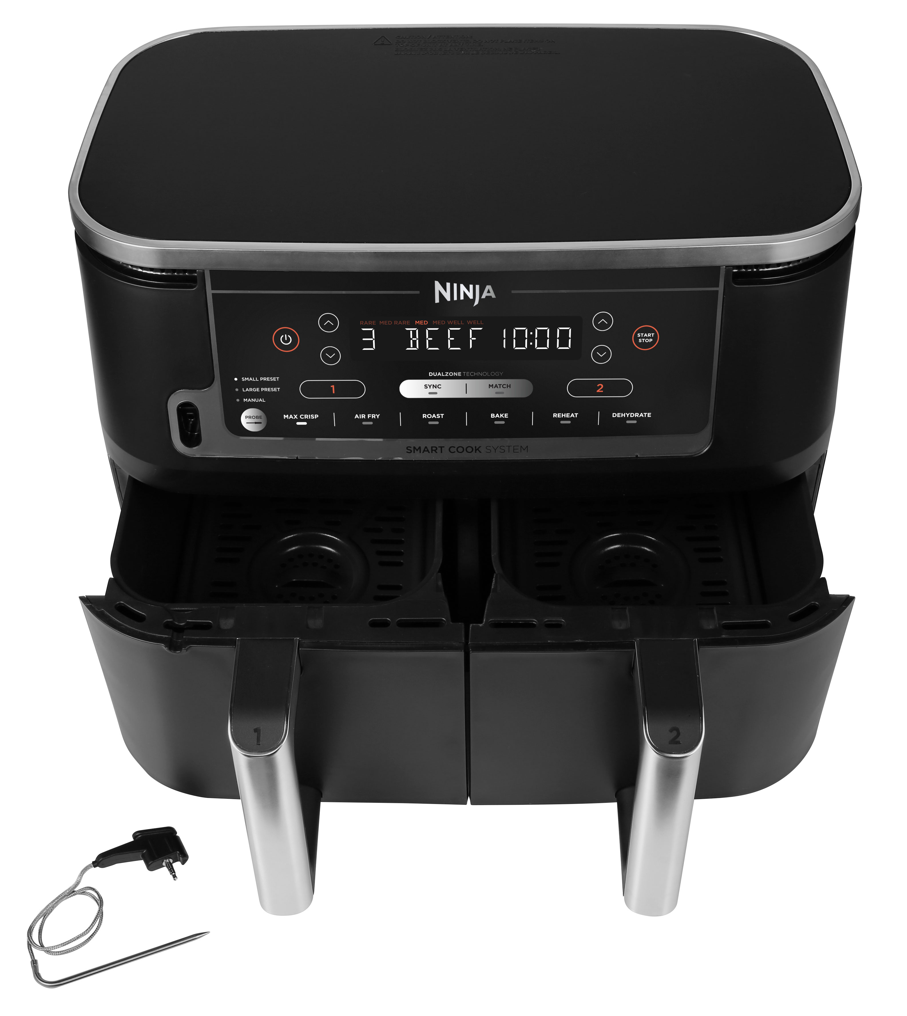 NINJA AF451EU FOODI MAX DUAL ZONE AIR FRYER WITH PROBE