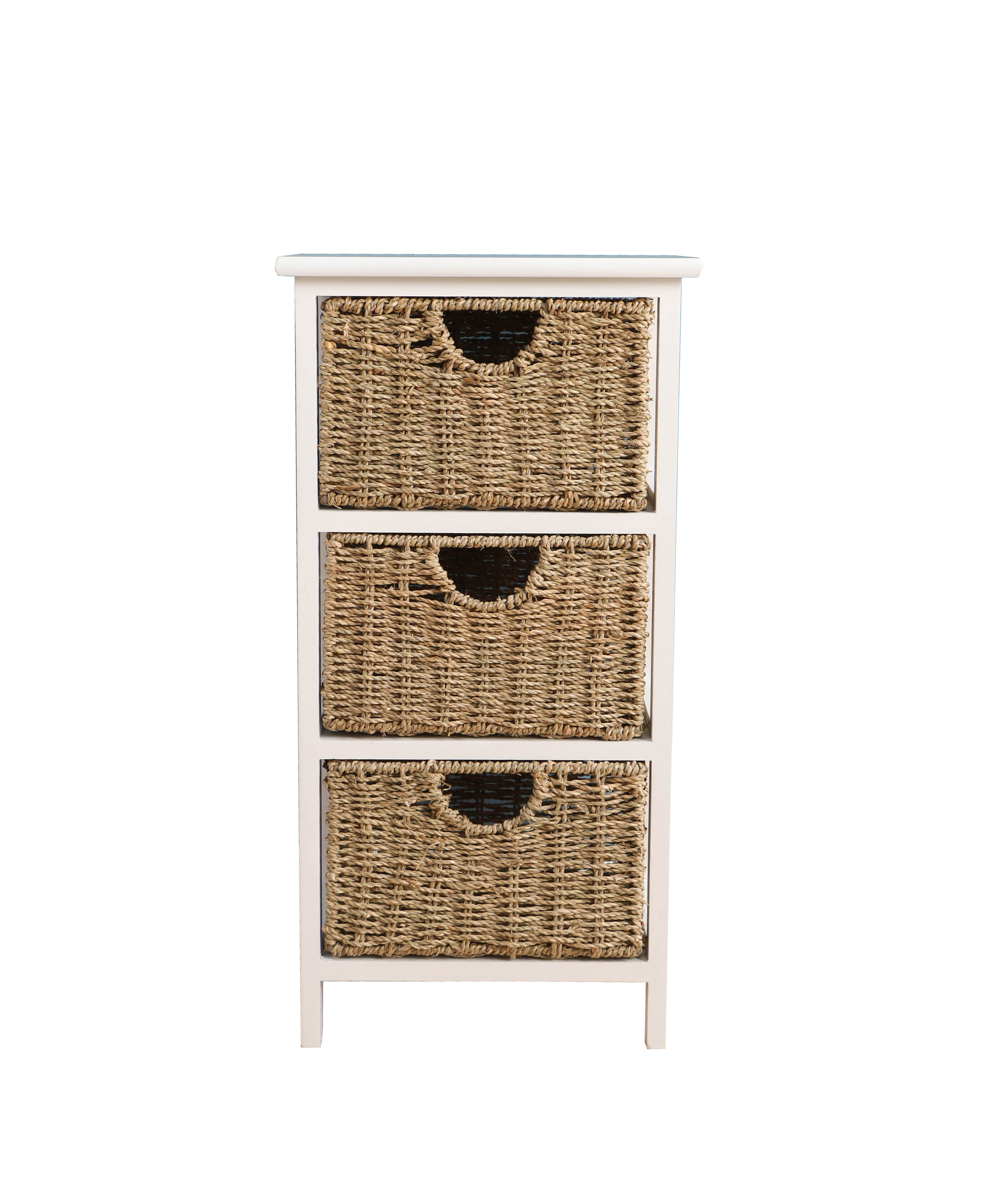 TINA WOODEN CHECT WITH 3 BASKETS