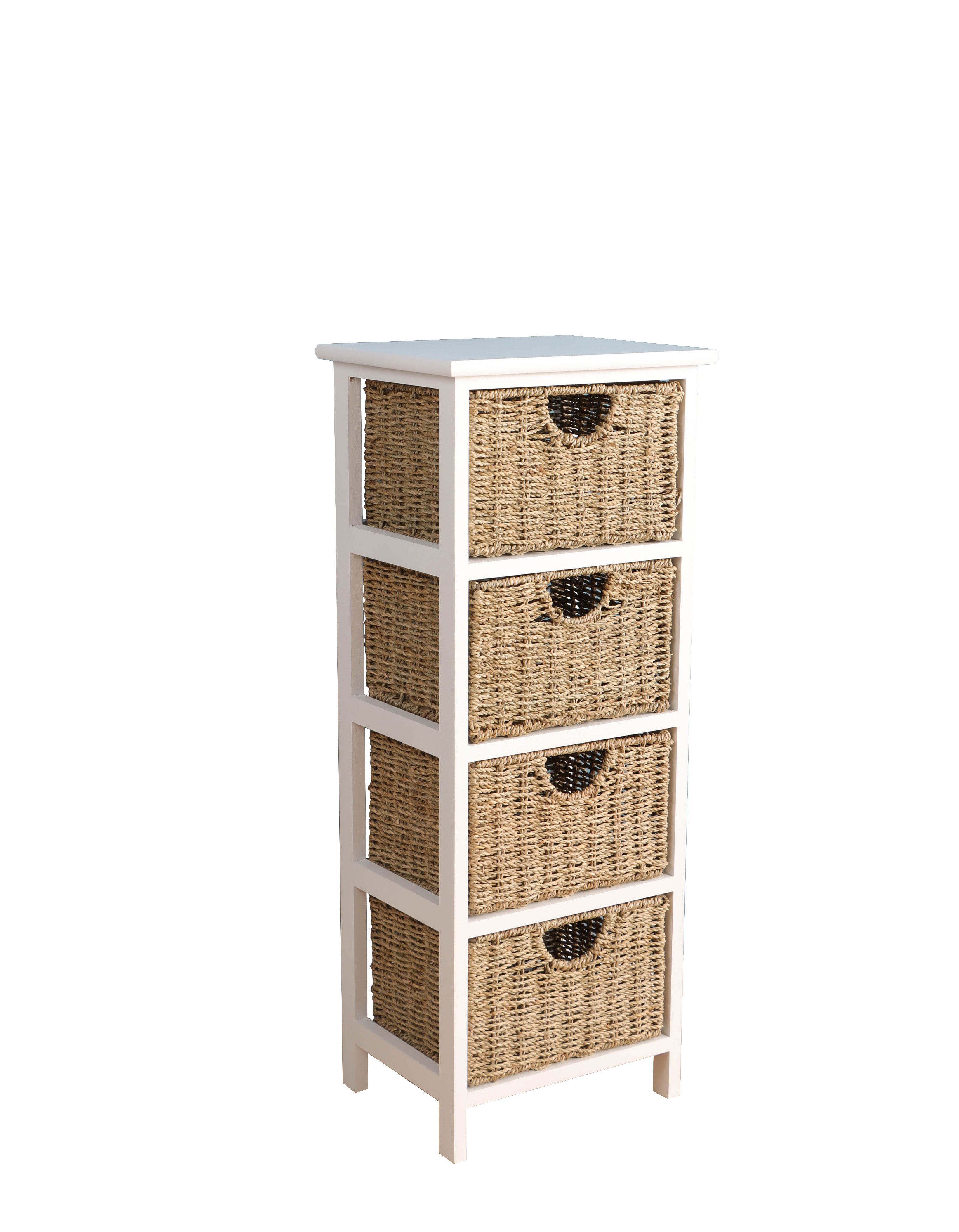 TINA WOODEN CHECT WITH 4 BASKETS