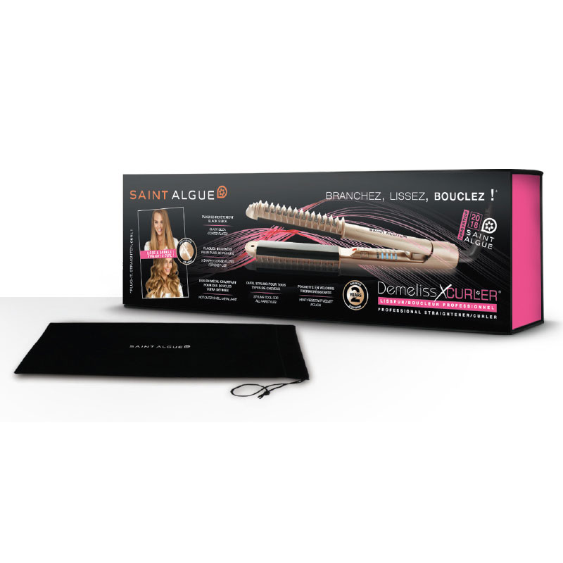 DEMELISS DIGITAL HAIR STRAIGHTENER AND CURLING IRON WITH CERAMIC PLATES 230°C