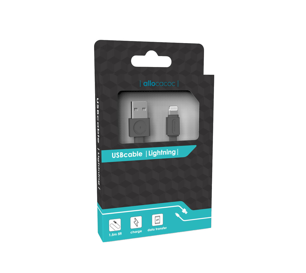 POWERCUBE USB CABLE LIGHTN. FLAT GREY