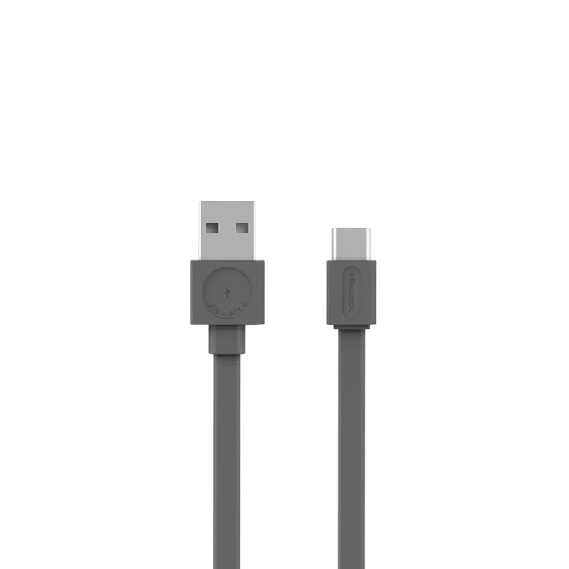 POWERCUBE USB ΚΑΛΩΔΙΟ MICROUSB FLAT ΓΚΡΙΖΟ