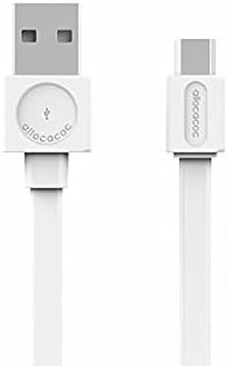 POWERCUBE USB CABLE MICROUSB FLAT WHIT