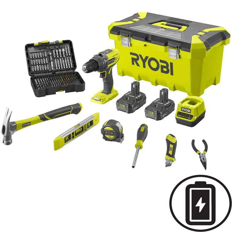 RYOBI R18PD3-220TAH IMPACT DRILL 18V 2 BATTERIES 2AH TOOLBOX