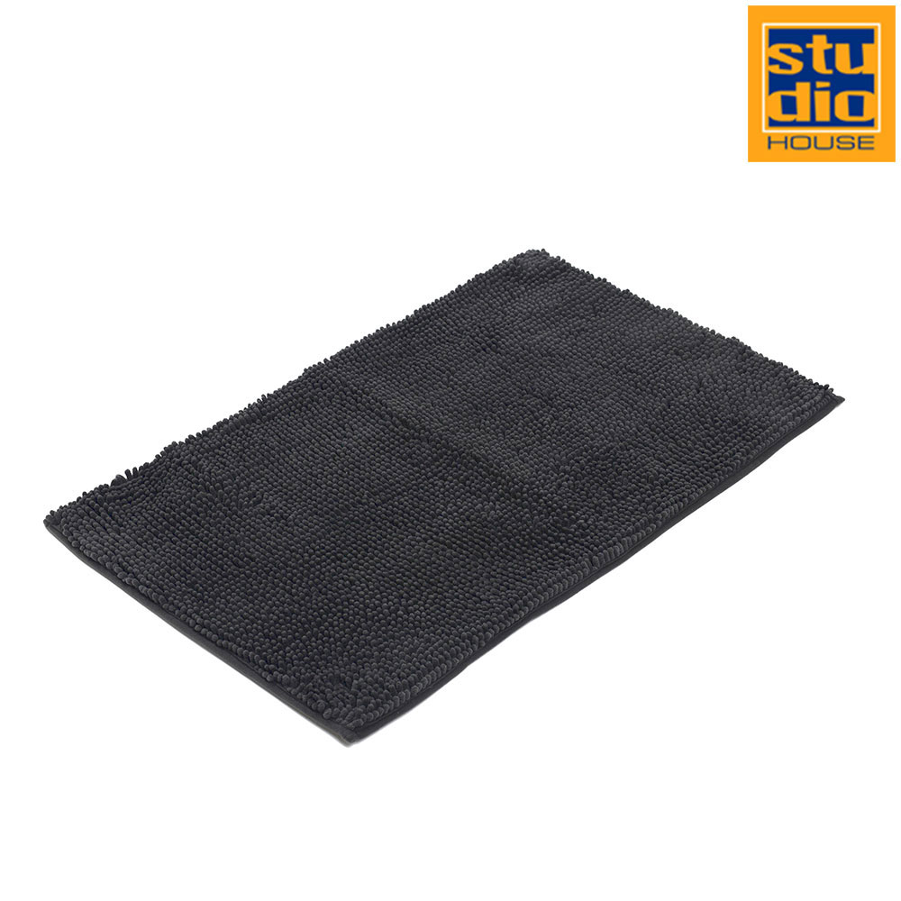 STUDIO HOUSE CHENILLE BATH MAT ANTI-SLIP 50X80CM DARK GREY