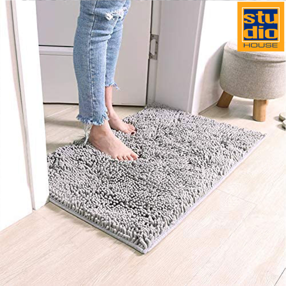 STUDIO HOUSE CHENILLE BATH MAT ANTI-SLIP 50X80CM DARK GREY