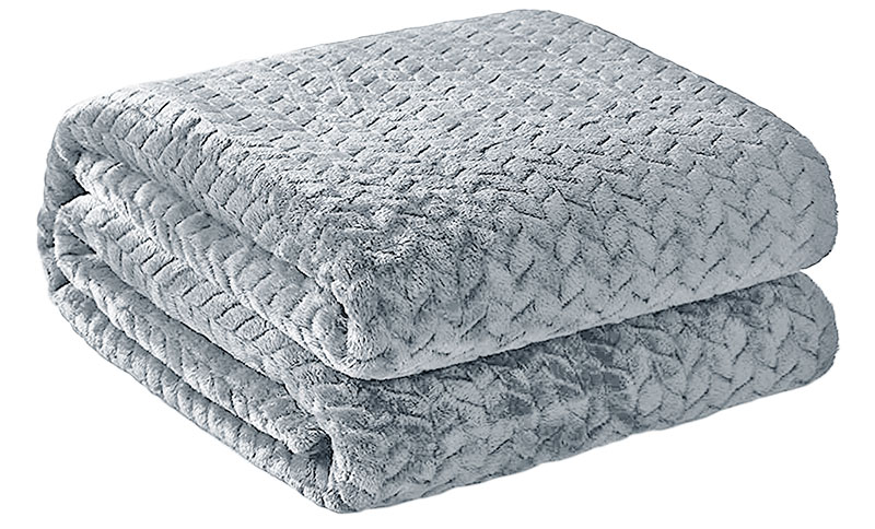 JACQUARD FLANNEL BLANKET 200X220CM GREY