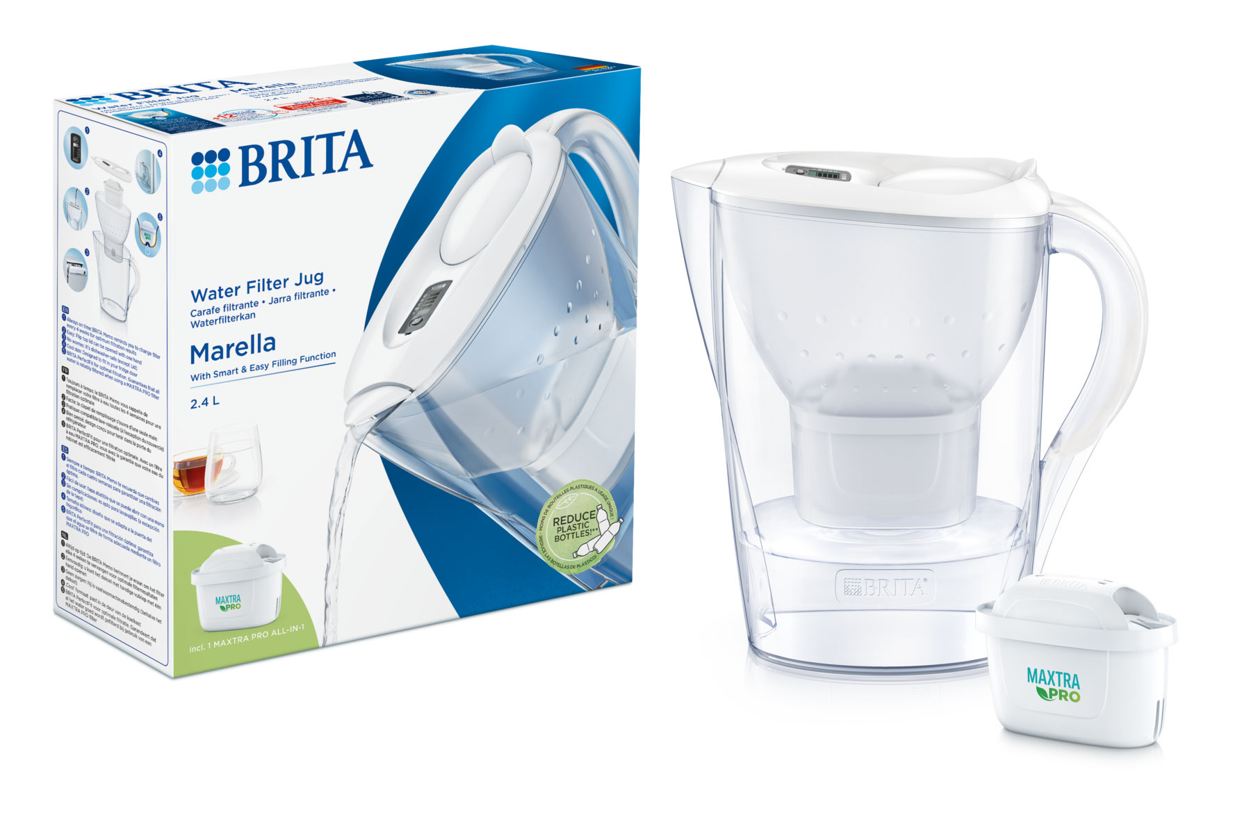 BRITA MARELLA MXPRO ΚΑΝΑΤΑ ΦΙΛΤΡΑΡΙΣΜΑΤΟΣ ΝΕΡΟΥ WHITE 2.4L