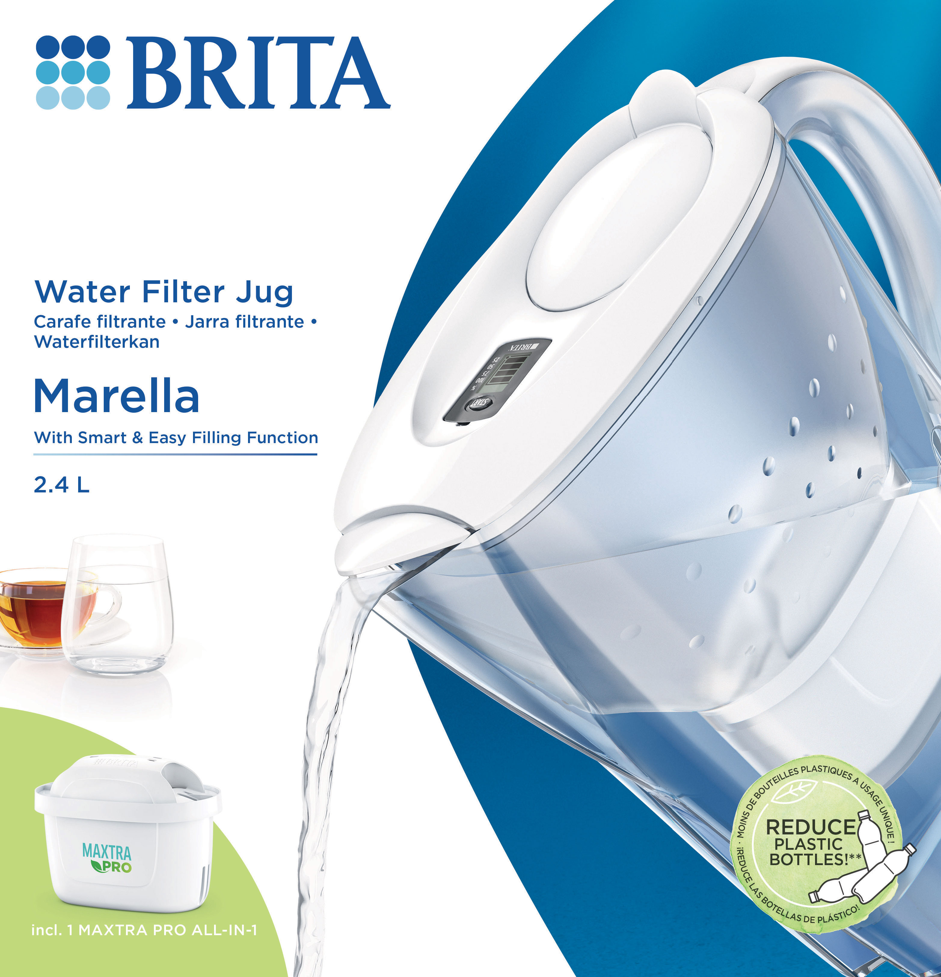 BRITA MARELLA MXPRO ΚΑΝΑΤΑ ΦΙΛΤΡΑΡΙΣΜΑΤΟΣ ΝΕΡΟΥ WHITE 2.4L