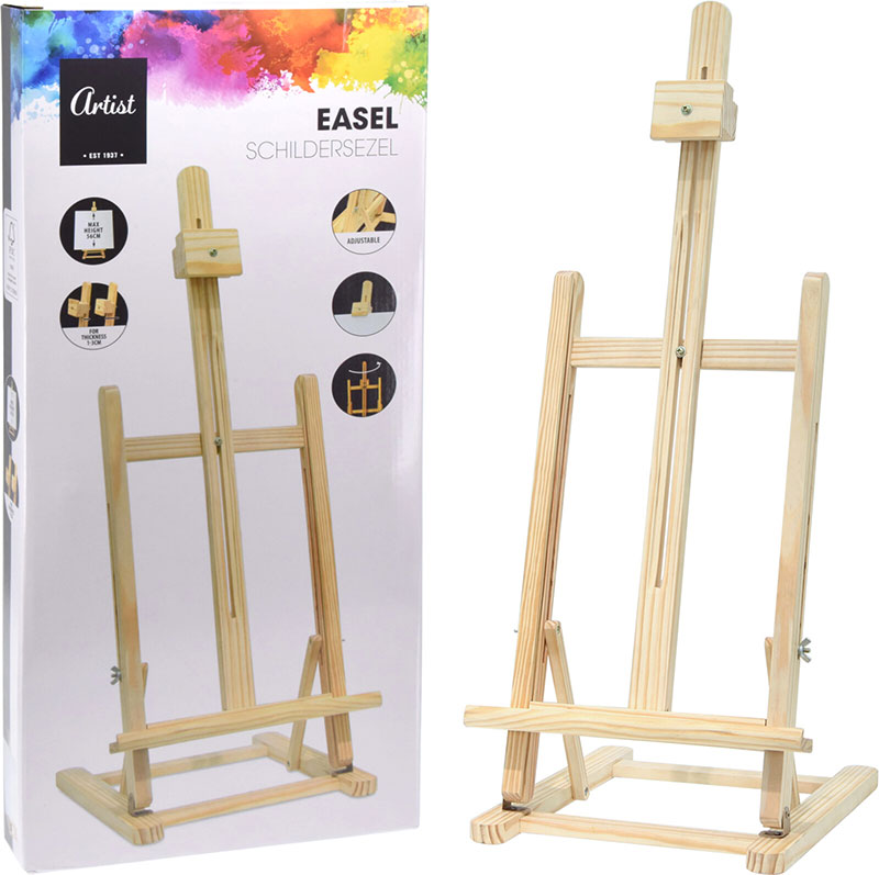 WOODEN PAINTING EASEL - HEIGHT ADJUSTABLE