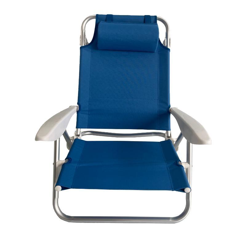 SOFIA BEACH CHAIR 4 POSITIONS WITH CUSHION - BLUE