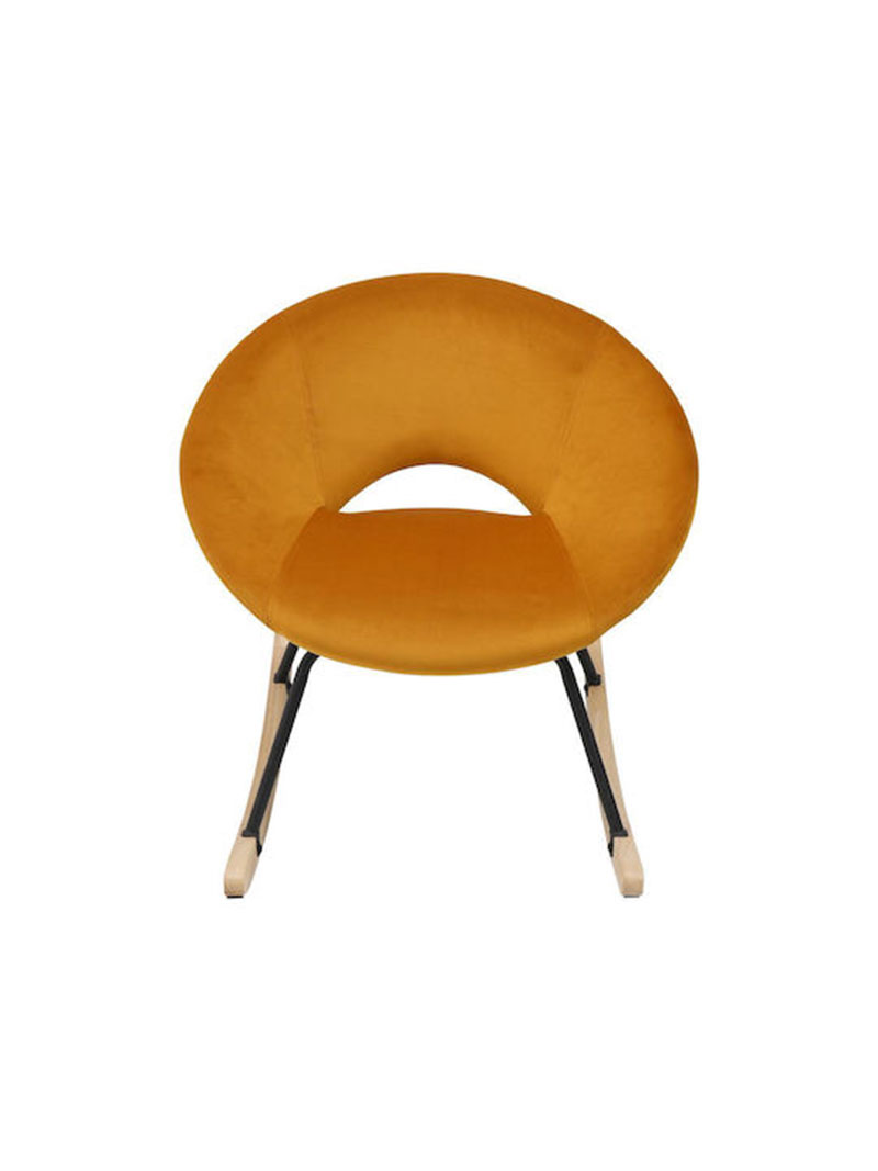 AIDEN CHAIR VELVET YELLOW 73.5x85x73CM