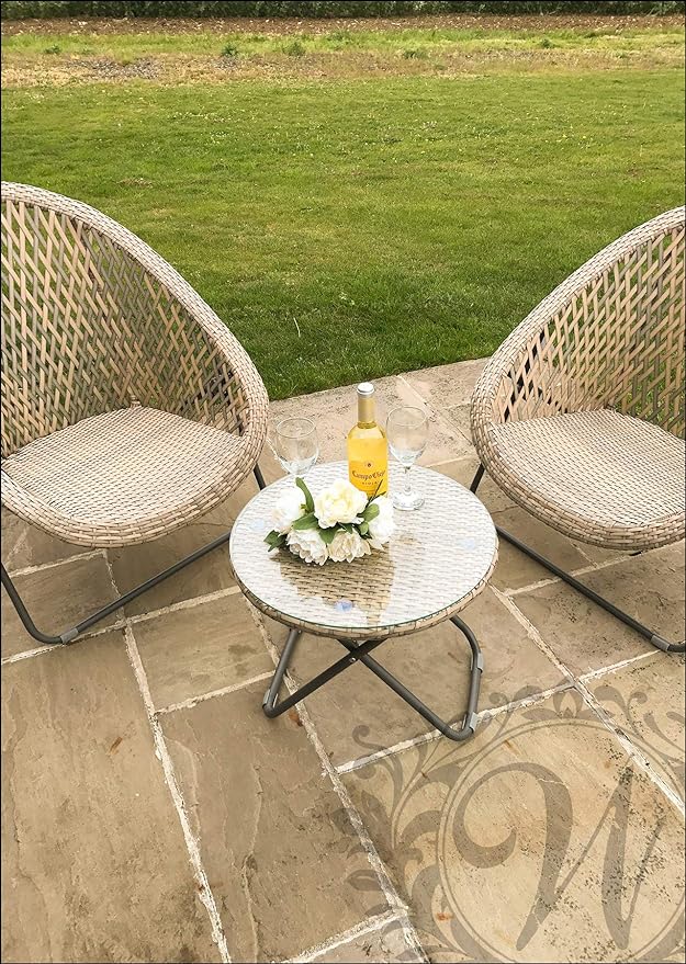 FAUX RATTAN LOUNGER SET - CLAY GREY