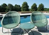 FAUX RATTAN LOUNGER SET - GREY&COOPER