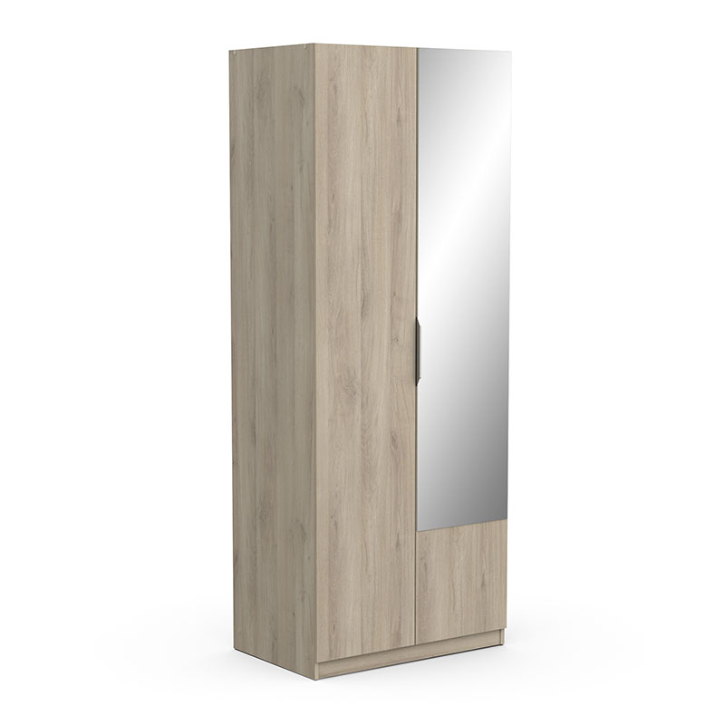 GHOST WARDROBE 2DRS WITH MIRROR OAK