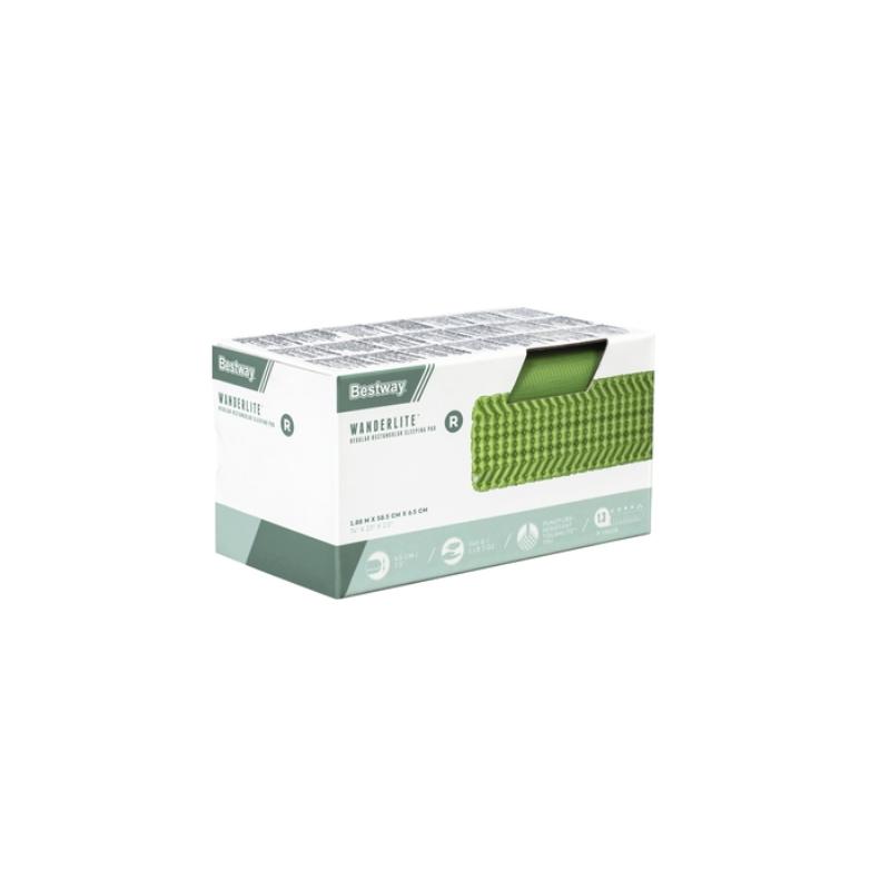 BESTWAY 69615 WANDERLITE REGULAR RECTANGULAR SLEEPING AIR PAD 188MX58.5X6.5CM - GREEN